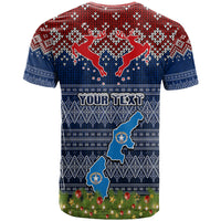 Personalised Northern Mariana Islands Christmas T Shirt Coat of Arms and Map Beautiful Merry Xmas Snowflake LT03 - Polynesian Pride