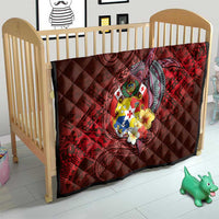 Tonga Humpback Whale Quilt National Seal with Hibiscus and Polynesian Tattoo LT03 - Polynesian Pride