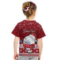 Personalised Palau Christmas Kid T Shirt Snowman and Palau Coat of Arms Maori Tribal Xmas Style LT03 - Polynesian Pride