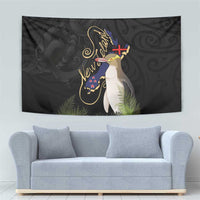 New Zealand Hoiho Tapestry Maori Art Tattoo and Silver Fern LT03 - Polynesian Pride