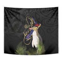New Zealand Hoiho Tapestry Maori Art Tattoo and Silver Fern LT03 - Polynesian Pride