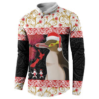 New Zealand Merry Christmas Button Sweatshirt Hoiho Xmas - Haka Dance and Pohutukawa LT03 - Polynesian Pride