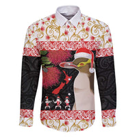 New Zealand Merry Christmas Family Matching Mermaid Dress and Hawaiian Shirt Hoiho Xmas - Haka Dance and Pohutukawa