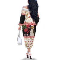 New Zealand Merry Christmas Family Matching Off The Shoulder Long Sleeve Dress and Hawaiian Shirt Hoiho Xmas - Haka Dance and Pohutukawa