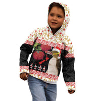 New Zealand Merry Christmas Kid Hoodie Hoiho Xmas - Haka Dance and Pohutukawa