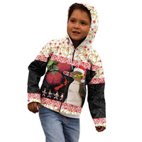 New Zealand Merry Christmas Kid Hoodie Hoiho Xmas - Haka Dance and Pohutukawa