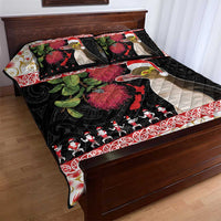 New Zealand Merry Christmas Quilt Bed Set Hoiho Xmas - Haka Dance and Pohutukawa