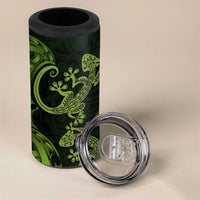 New Zealand Gecko Maori Art Tattoo 4 in 1 Can Cooler Tumbler