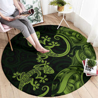New Zealand Gecko Maori Art Tattoo Round Carpet LT03 - Polynesian Pride