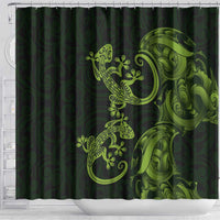New Zealand Gecko Maori Art Tattoo Shower Curtain