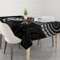 New Zealand Tablecloth Stylized Kiwi Bird Tattoo Mix Koru Circle and Maori Ethnic Vibe LT03 - Polynesian Pride
