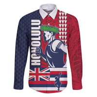 Honolulu Running 2024 Family Matching Puletasi and Hawaiian Shirt Marathon Competition Hula Runner and Kakau Art Tattoo