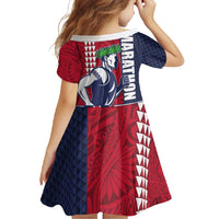 Honolulu Running 2024 Family Matching Tank Maxi Dress and Hawaiian Shirt Marathon Competition Hula Runner and Kakau Art Tattoo