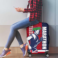 Honolulu Running 2024 Luggage Cover Marathon Competition Hula Runner and Kakau Art Tattoo