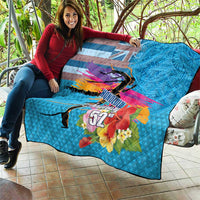 Honolulu Anniversary 52nd Running Quilt Marathon Competition Kakau Pattern Blue Color LT03 - Polynesian Pride