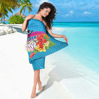 Honolulu Anniversary 52nd Running Sarong Marathon Competition Kakau Pattern Blue Color