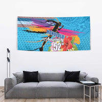 Honolulu Anniversary 52nd Running Tapestry Marathon Competition Kakau Pattern Blue Color LT03 - Polynesian Pride