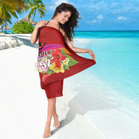 Honolulu Anniversary 52nd Running Sarong Marathon Competition Kakau Pattern Red Color