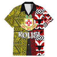Tonga Kolisi Tonga Family Matching Mermaid Dress and Hawaiian Shirt Ngatu and Geometric Pattern LT03 Dad's Shirt - Short Sleeve Red - Polynesian Pride
