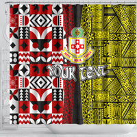 Tonga Kolisi Tonga Shower Curtain Ngatu and Geometric Pattern LT03 - Polynesian Pride