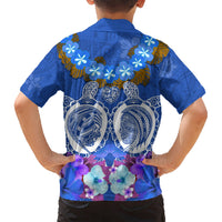 Polynesian Valentine Day Hawaiian Shirt Love Couple Turtle Maori Hibiscus Blue LT03 - Polynesian Pride