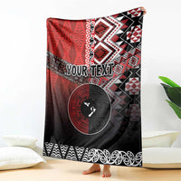 Personalised Aotearoa and Tonga Together Blanket Manaia and Tongan Tribal Cross - Taniko and Ngatu Art Tattoo