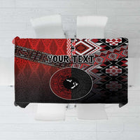Personalised Aotearoa and Tonga Together Tablecloth Manaia and Tongan Tribal Cross - Taniko and Ngatu Art Tattoo