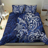 New Zealand Connecting with Seas Bedding Set Maori Tribal and Sea Animals Tattoo - White Glass Style