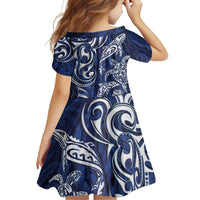 New Zealand Connecting with Seas Family Matching Mermaid Dress and Hawaiian Shirt Maori Tribal and Sea Animals Tattoo - White Glass Style