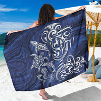 New Zealand Connecting with Seas Sarong Maori Tribal and Sea Animals Tattoo - White Glass Style