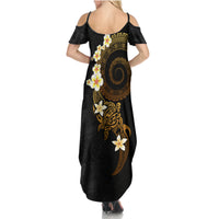 Polynesian Spiral Tribal Tattoo Summer Maxi Dress Golden Color LT03 - Polynesian Pride