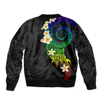 Polynesian Spiral Tribal Tattoo Bomber Jacket Fanciful Color