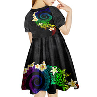 Polynesian Spiral Tribal Tattoo Kid Short Sleeve Dress Fanciful Color LT03 - Polynesian Pride