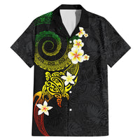 Polynesian Spiral Tribal Tattoo Family Matching Mermaid Dress and Hawaiian Shirt Reggae Color