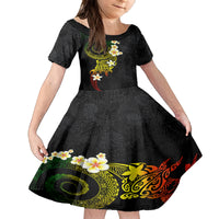 Polynesian Spiral Tribal Tattoo Kid Short Sleeve Dress Reggae Color LT03 KID Reggae - Polynesian Pride