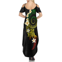 Polynesian Spiral Tribal Tattoo Summer Maxi Dress Reggae Color LT03 - Polynesian Pride