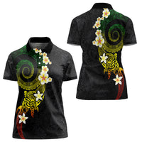 Polynesian Spiral Tribal Tattoo Women Polo Shirt Reggae Color