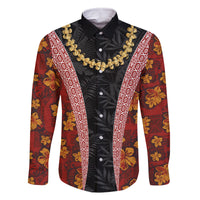 Hawaii Lei and Hibiscus Flowers Tribal Family Matching Mermaid Dress and Hawaiian Shirt Patchwork Abstract Vintage