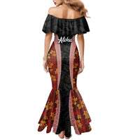 Hawaii Lei and Hibiscus Flowers Tribal Mermaid Dress Patchwork Abstract Vintage LT03 - Polynesian Pride