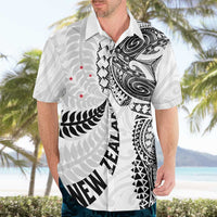 Aotearoa Volleyball Custom Hawaiian Shirt Silver Ferns and Maori Tribal White
