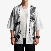 Aotearoa Volleyball Custom Kimono Silver Ferns and Maori Tribal White