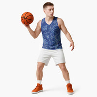 New Zealand Sea Animals Basketball Jersey with Maori Koru Tribal Tattoo and Silver Ferns Aquatic Style