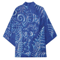 New Zealand Sea Animals Kimono with Maori Koru Tribal Tattoo and Silver Ferns Aquatic Style