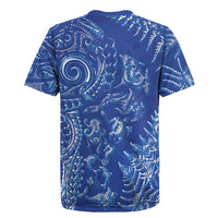 New Zealand Sea Animals Rugby Jersey with Maori Koru Tribal Tattoo and Silver Ferns Aquatic Style