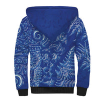 New Zealand Sea Animals Sherpa Hoodie with Maori Koru Tribal Tattoo and Silver Ferns Aquatic Style LT03 - Polynesian Pride