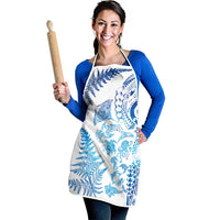 New Zealand Sea Animals Apron with Maori Koru Tribal Tattoo and Silver Ferns Galaxy Style