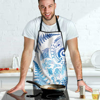 New Zealand Sea Animals Apron with Maori Koru Tribal Tattoo and Silver Ferns Galaxy Style