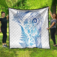 New Zealand Sea Animals Quilt with Maori Koru Tribal Tattoo and Silver Ferns Galaxy Style