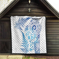 New Zealand Sea Animals Quilt with Maori Koru Tribal Tattoo and Silver Ferns Galaxy Style