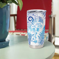 New Zealand Sea Animals Tumbler Cup with Maori Koru Tribal Tattoo and Silver Ferns Galaxy Style